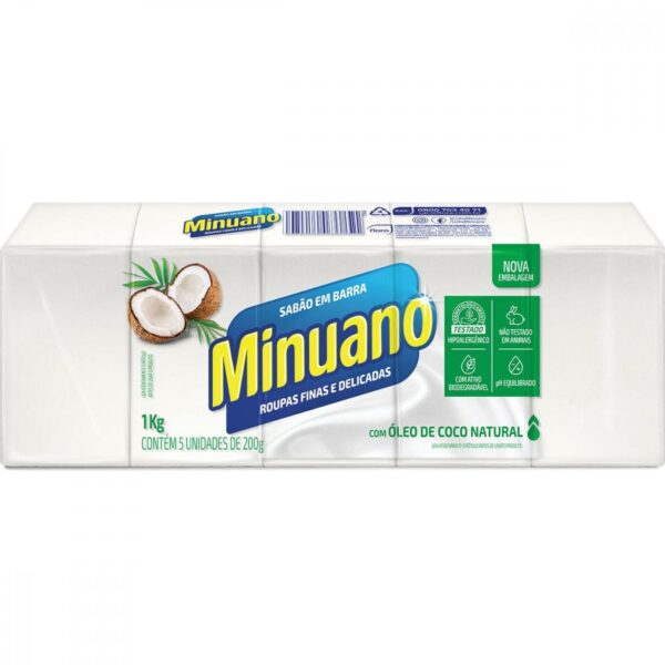 Sabao em Barra Minuano Coco 5x200g